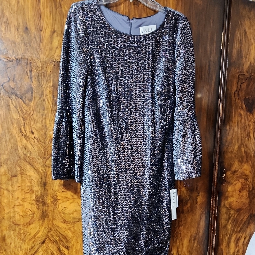 Nicole Miller Elegant Sequin Dress in Black